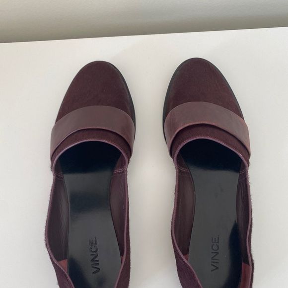 VINCE Mason (Maxon) Maroon Calf Hair Flats - Picture 11 of 16